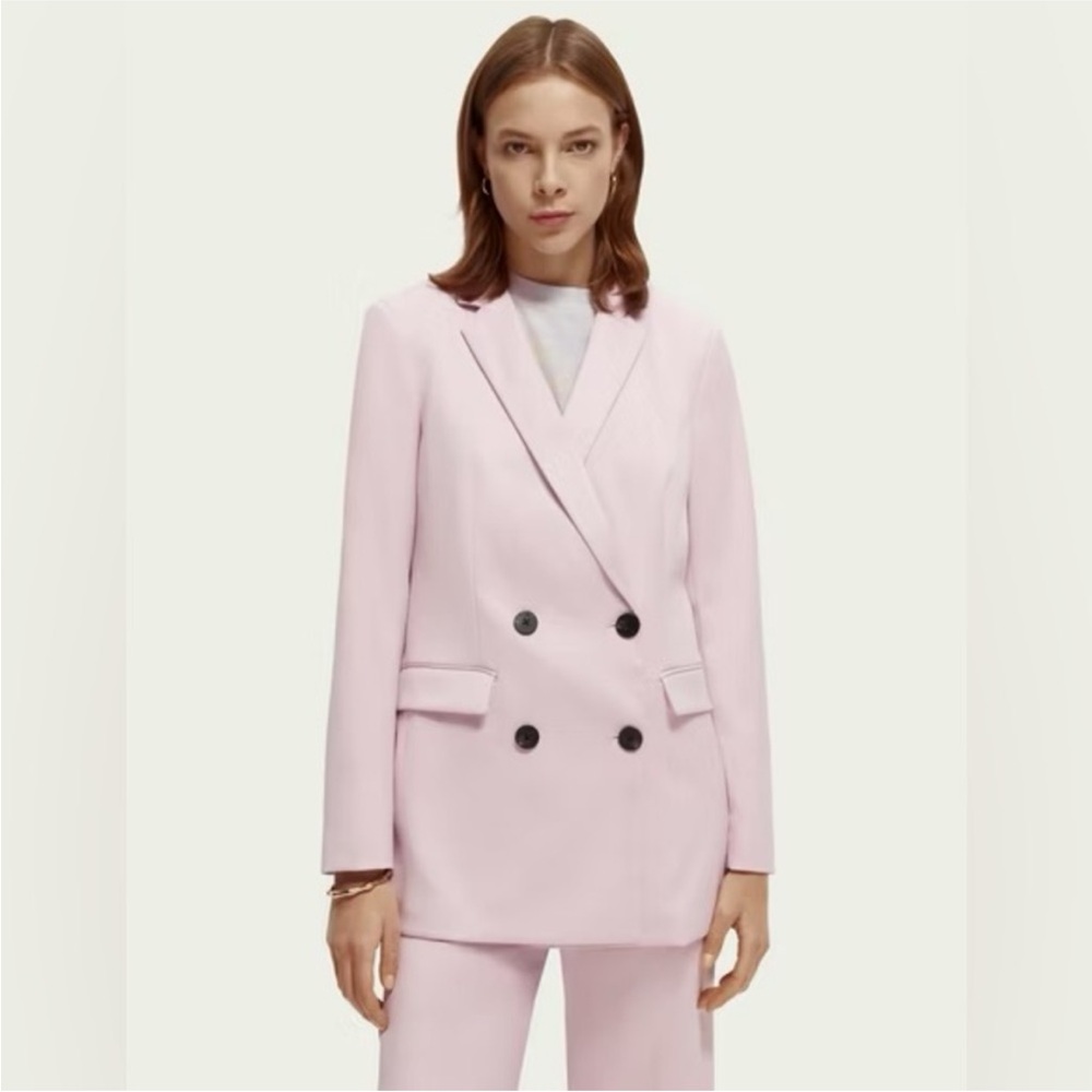 Women's Pink Double-Breasted Blazer
